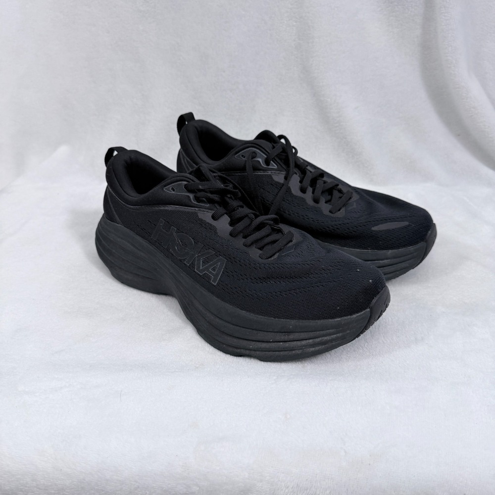 Hoka Bondi 8 Shoes Womens 10 D Black Athletic Running Sneaker F27224C